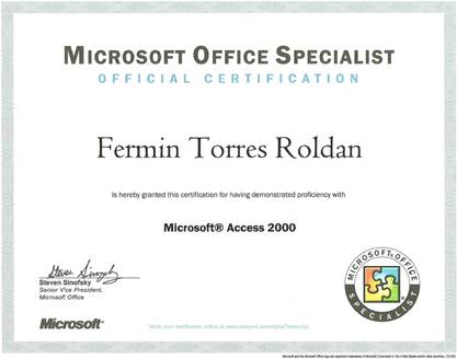 Microsoft Office Specialist — Access 2000